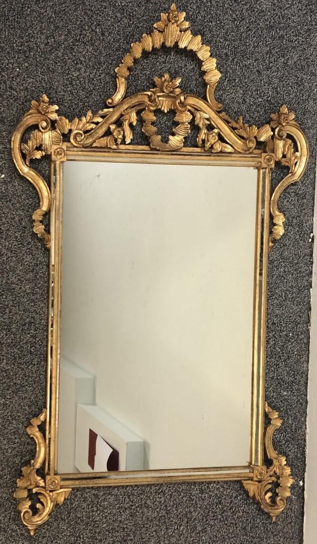 VINTAGE ITALIAN LOUIS XV STYLE GILTWOOD WALL MIRRO (1 of 9)