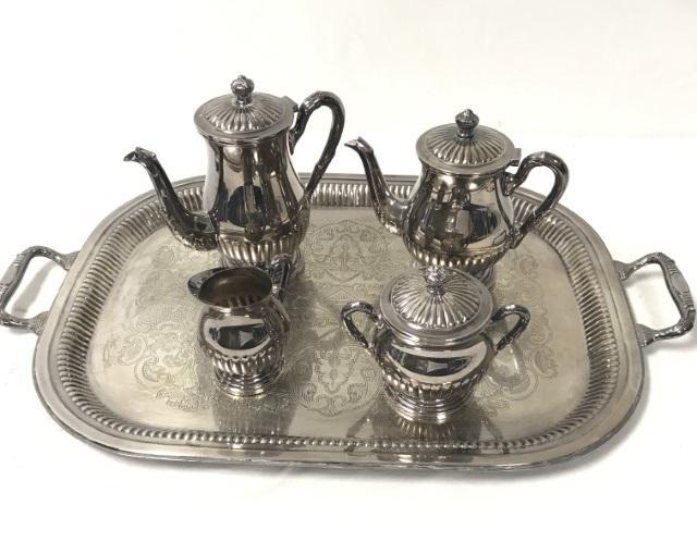 VINTAGE BELLINI SILVER PLATED FIVE PIECE TEA SET (1 of 12)