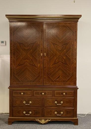 LARGE ROSEWOOD PARQUETRY INLAID HUTCH CABINET (1 of 6)