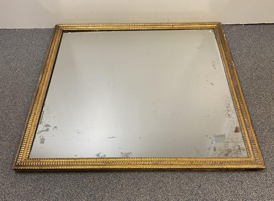 LARGE EARLY 19TH C GILTWOOD WALL MIRROR (1 of 11)