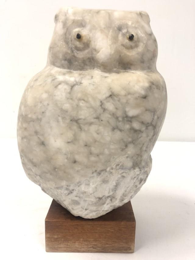 VINTAGE JANE COMLEY CARVED STONE SCULPTURE: OWL (1 of 12)