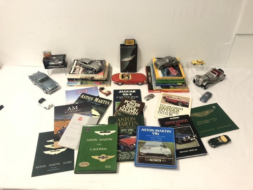 ASSORTED JAGUAR, ASTON MARTIN BOOKS & MODEL CARS (1 of 20)