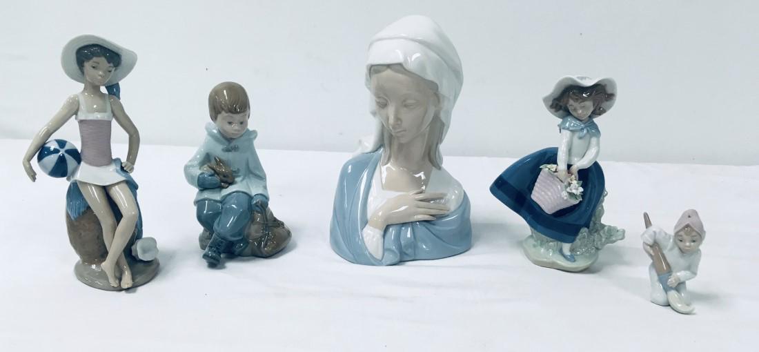 FIVE LLADRO / NAO PORCELAIN FIGURINES: 5222, 5219 (1 of 17)