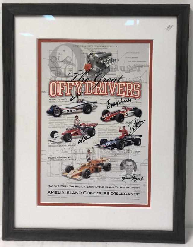 VINTAGE SIGNED POSTER "THE GREAT OFFY DRIVERS" (1 of 12)