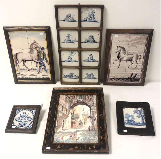 ITALIAN ARTWORK: FRAMED TILES, WATERCOLOR PAINTING (1 of 20)