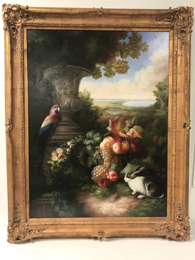 LARGE DECORATIVE OIL ON CANVAS PAINTING (1 of 11)