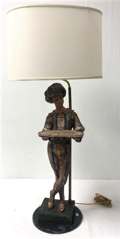 ITALIAN CARVED WOOD HARLEQUIN LAMP (1 of 14)