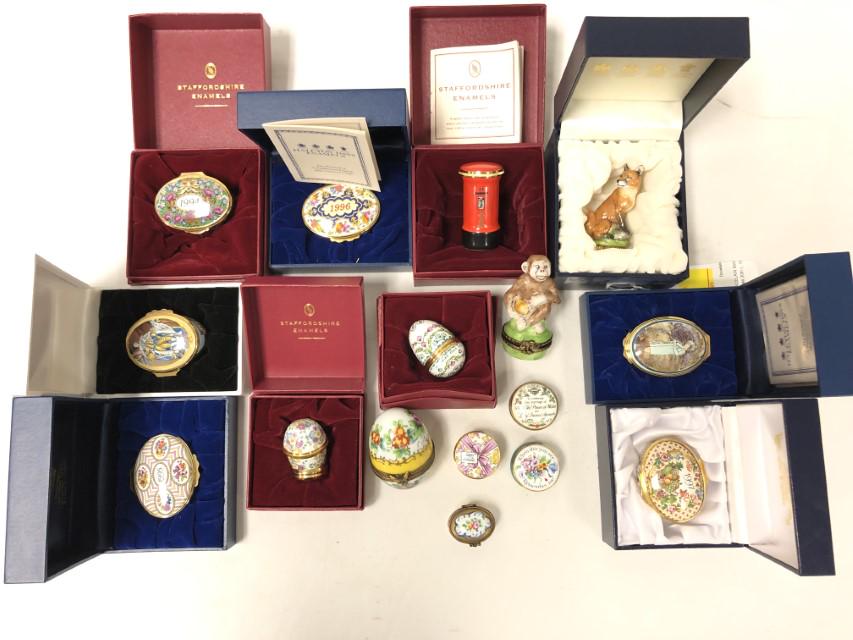 ENAMEL & PORCELAIN MINIATURE BOXES & FIGURINE, 16 (1 of 19)