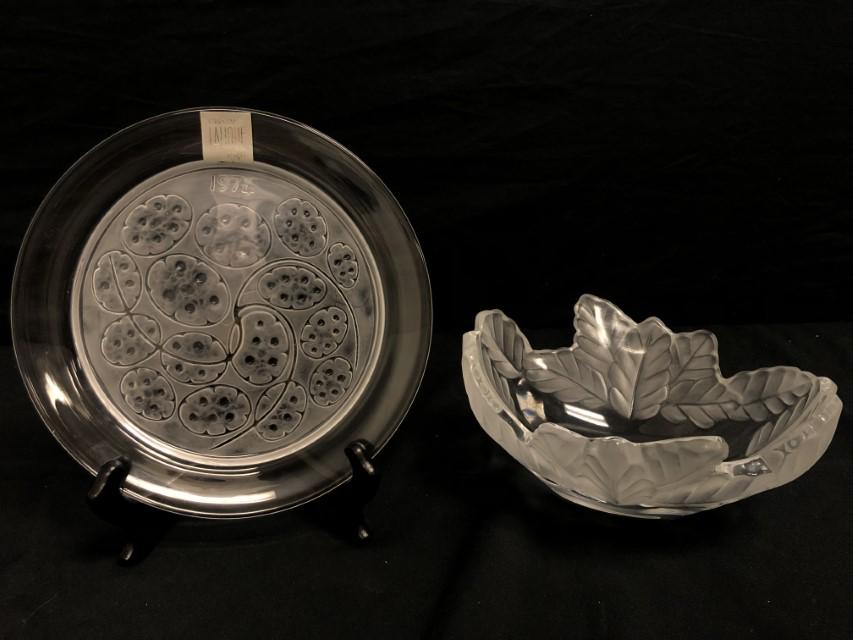 LALIQUE COMPIEGNE JARDINIERE BOWL & 1974 PLATE (1 of 9)
