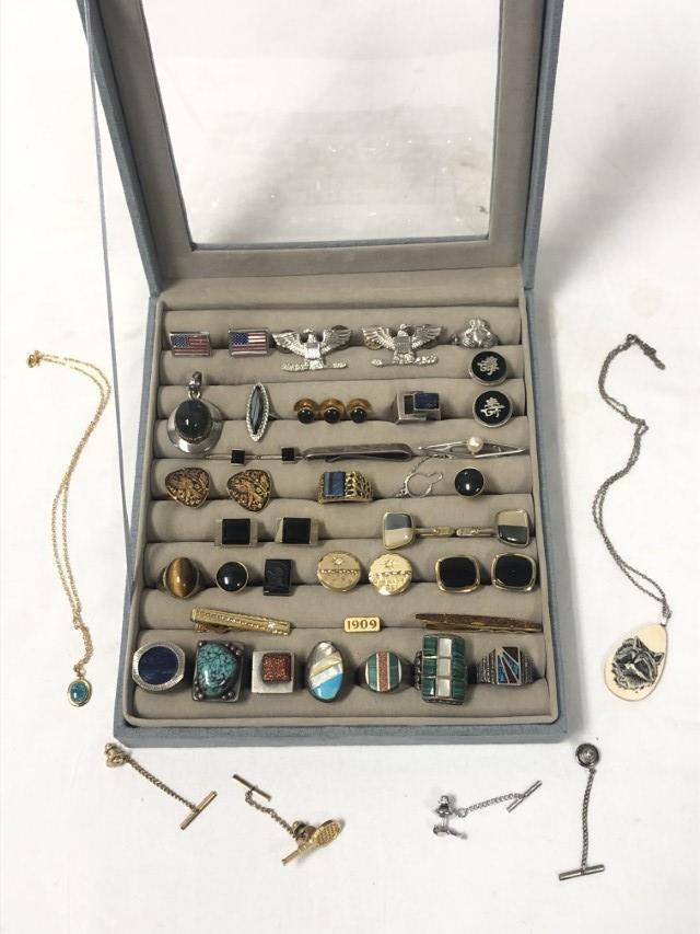 ASSORTED JEWELRY: MENS, NAVAJO, STERLING ETC. (1 of 8)