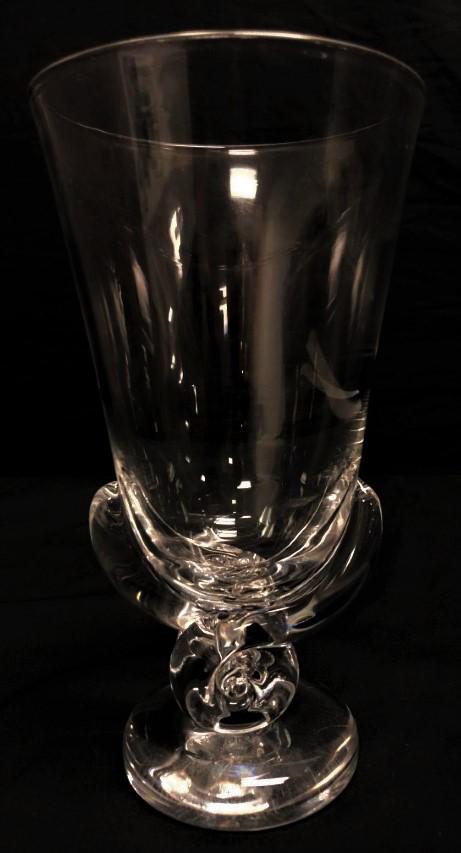 GEORGE THOMPSON STEUBEN GLASS FOOTED VASE 8.75" (1 of 8)