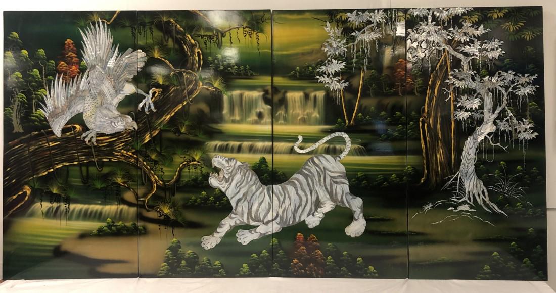 VIETNAMESE BLACK LACQUER & MOP QUADRIPTYCH (1 of 20)