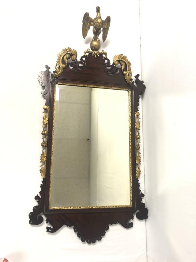 ANTIQUE J.C. WEBBER & SONS CHIPPENDALE STYLE MIRROR (1 of 17)