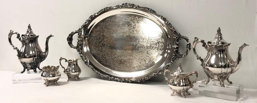 WALLACE GRAND BAROQUE SILVERPLATE TEA /COFFEE SET (1 of 19)