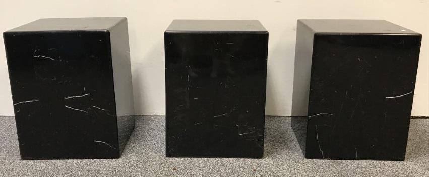 BLACK MARBLE MODERN SQUARE END TABLES, 3 (1 of 9)