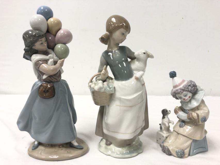 THREE LLADRO PORCELAIN FIGURES (1 of 20)