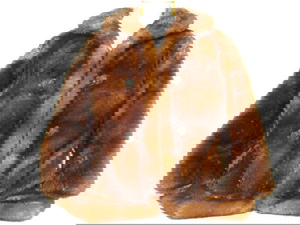 NEW YORK FUR MINK SHORT COAT JACKET: Brown mink ladies short coat or jacket made by New York Fur, Vancouver BC. 3/4 sleeves, pleated back. Sleeve measure 22" from collar to cuff and the back measures 27" to bottom. Very good condition. W