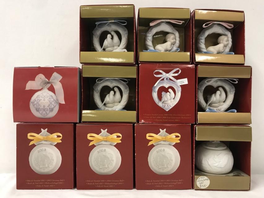 LLADRO BISQUE CHRISTMAS ORNAMENTS, 11 PIECES, (1 of 9)