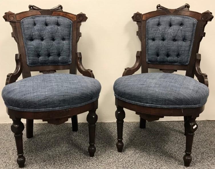 PAIR EASTLAKE VICTORIAN SIDE CHAIRS (1 of 13)