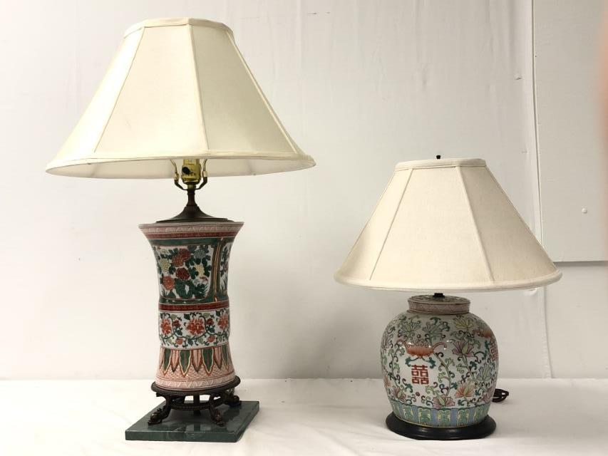 TWO TABLE LAMPS, CHINESE (1 of 20)