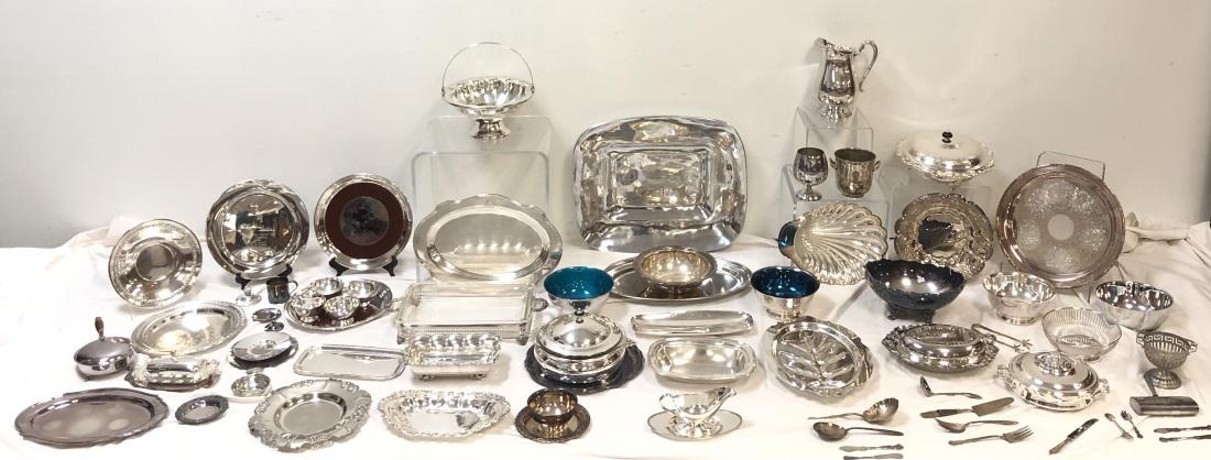 HUGE LOT SILVER PLATED TABLEWARES (1 of 15)