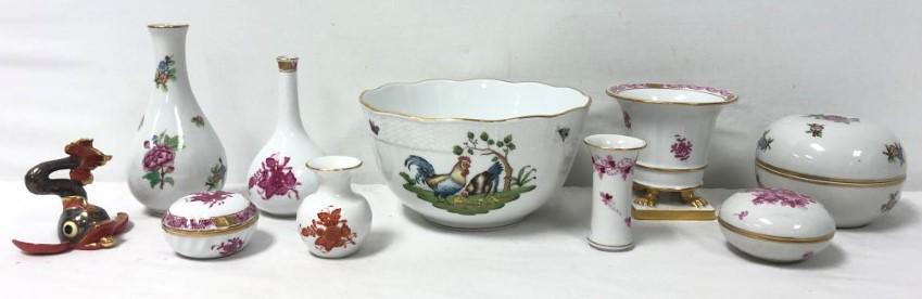 10 PIECES, HEREND HUNGARIAN PORCELAIN LOT (1 of 20)