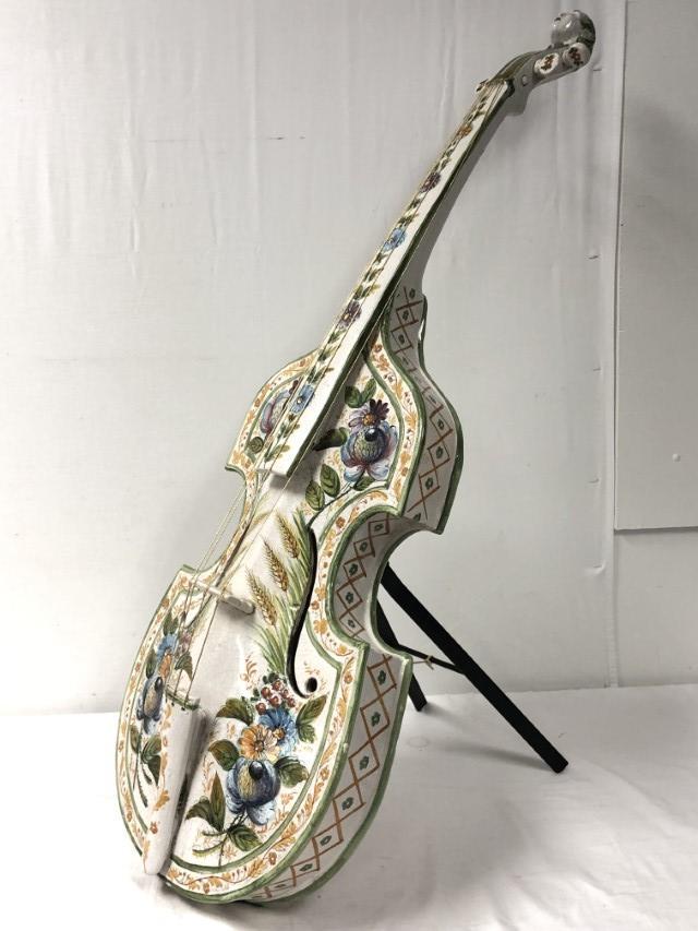EUROPEAN PORCELAIN DECORATIVE FULL SIZE CELLO 52" (1 of 13)