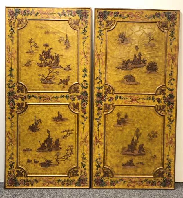 PAIR OF CHINESE DECORATIVE WOOD WALL PANELS (1 of 17)