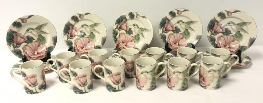 FITZ & FLOYD "HUMMINGBIRD" PLATES & MUGS (1 of 15)