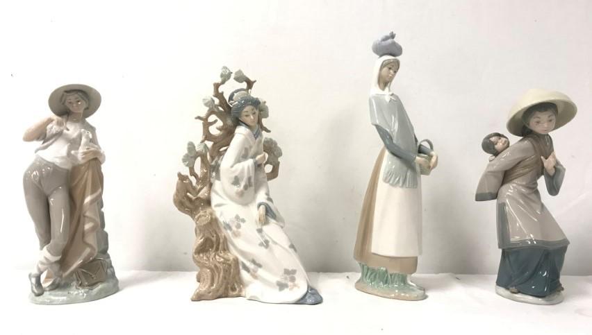 FOUR LLADRO PORCELAIN FIGURINES (1 of 15)