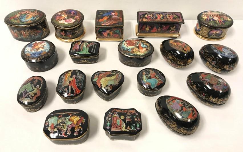 18 RUSSIAN & AMERICAN PORCELAIN FAIRY TALE BOXES (1 of 14)