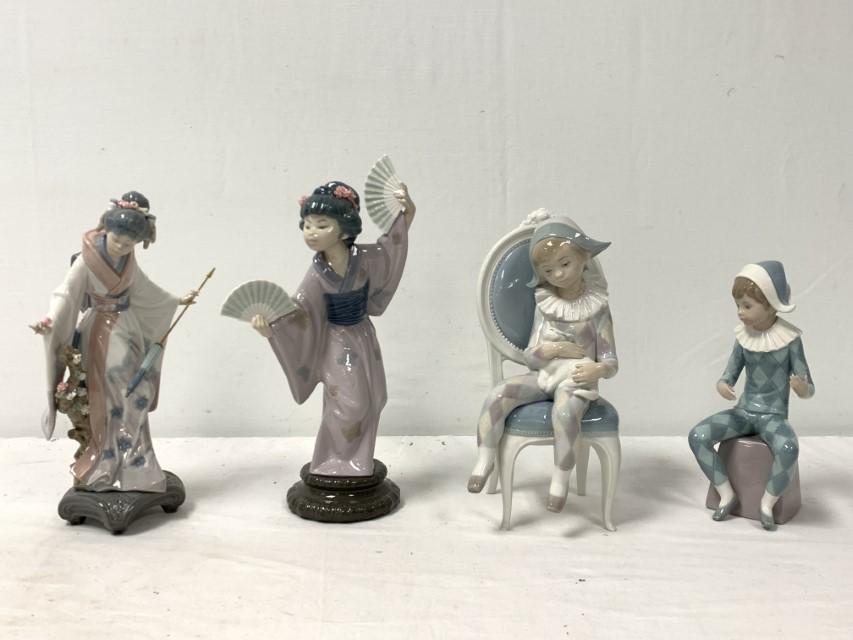 FOUR LLADRO PORCELAIN FIGURINES (1 of 13)