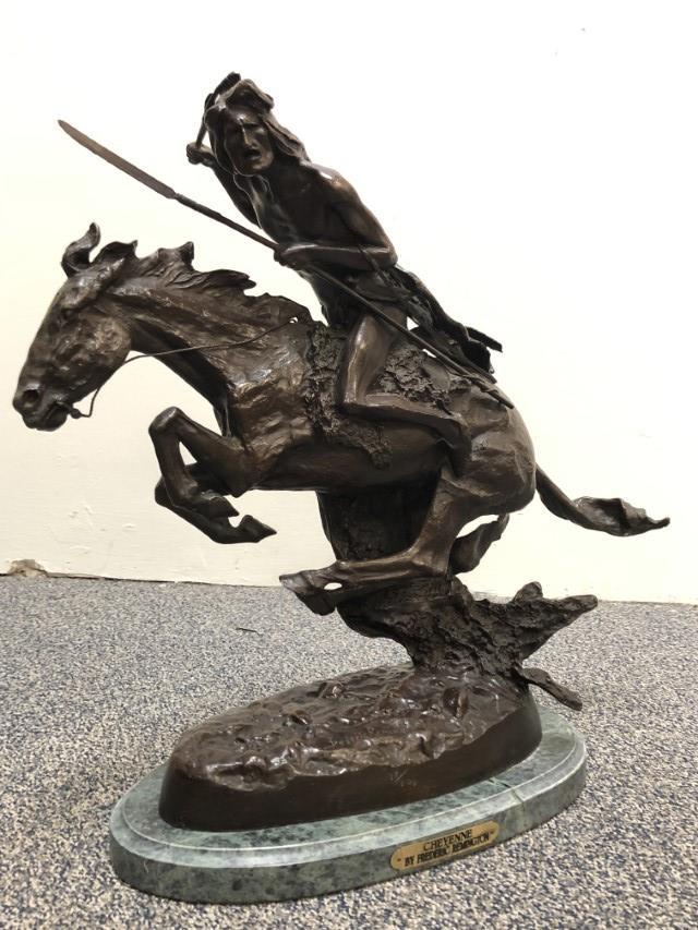 AFTER FREDERIC REMINGTON, BRONZE SCULPTURE, (1 of 11)