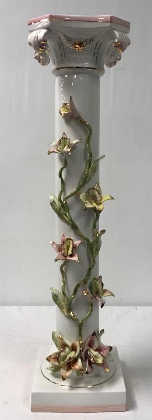 CAPODIMONTE PORCELAIN PEDESTAL, H 36.25" (1 of 9)