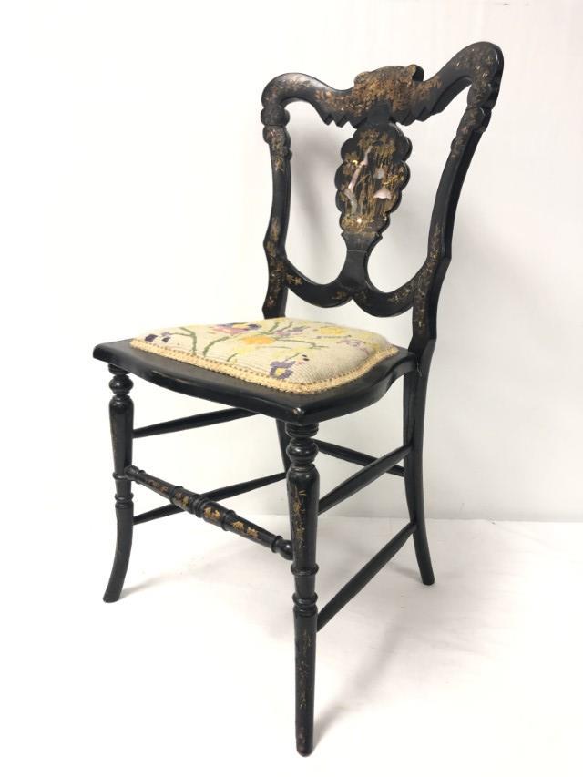 ANT. CHINOISERIE MOP INLAID LACQUER CHILD'S CHAIR (1 of 17)