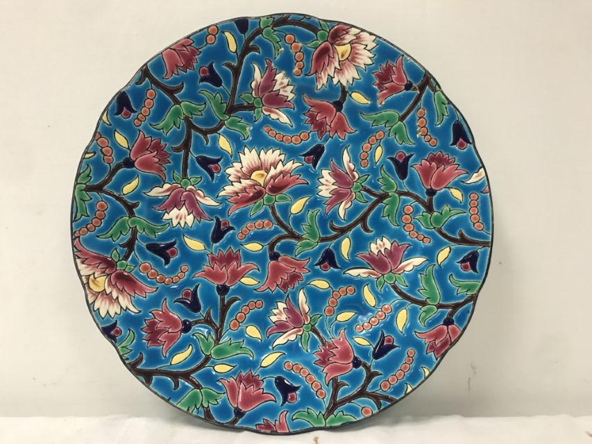 FRENCH LONGWY FAIENCE PLATTER, DIA 10" (1 of 11)