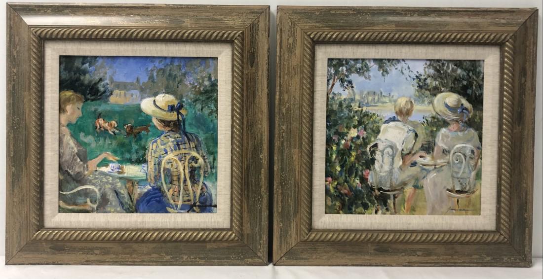 TWO JANINE WESSELMANN OIL ON CANVAS PAINTINGS (1 of 17)