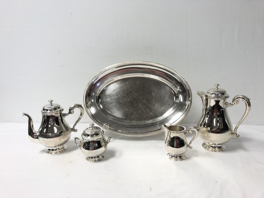 CHRISTOFLE FIVE PIECE SILVER PLATED TEA SET (1 of 20)