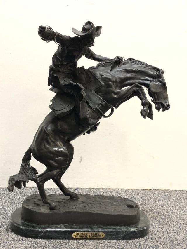 AFTER FREDERIC REMINGTON, BRONZE SCULPTURE, (1 of 12)