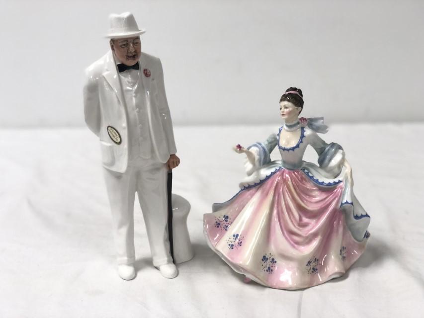 ROYAL DOULTON PORCELAIN FIGURINE GROUPING, 2 PCS. (1 of 17)