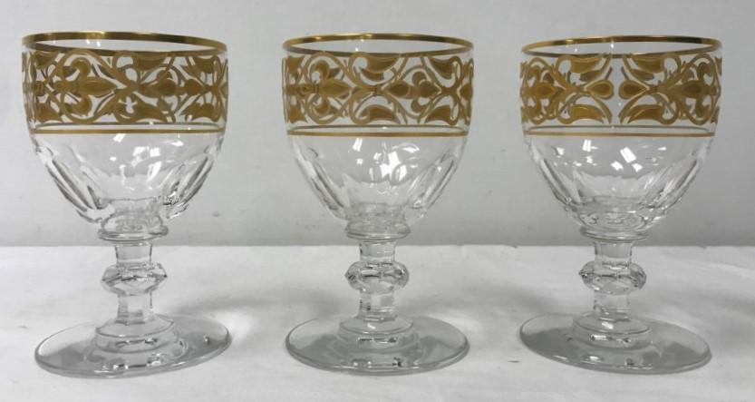 THREE BACCARAT "BYZANCE" CRYSTAL WATER GOBLETS (1 of 12)