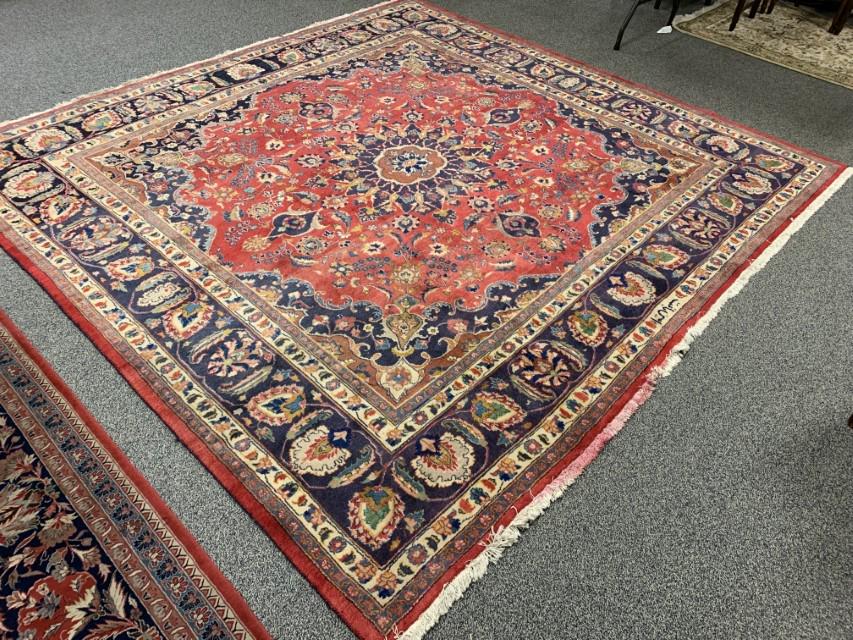 SEMI-ANTIQUE WOOL SQUARE PERSIAN CARPET, (1 of 20)