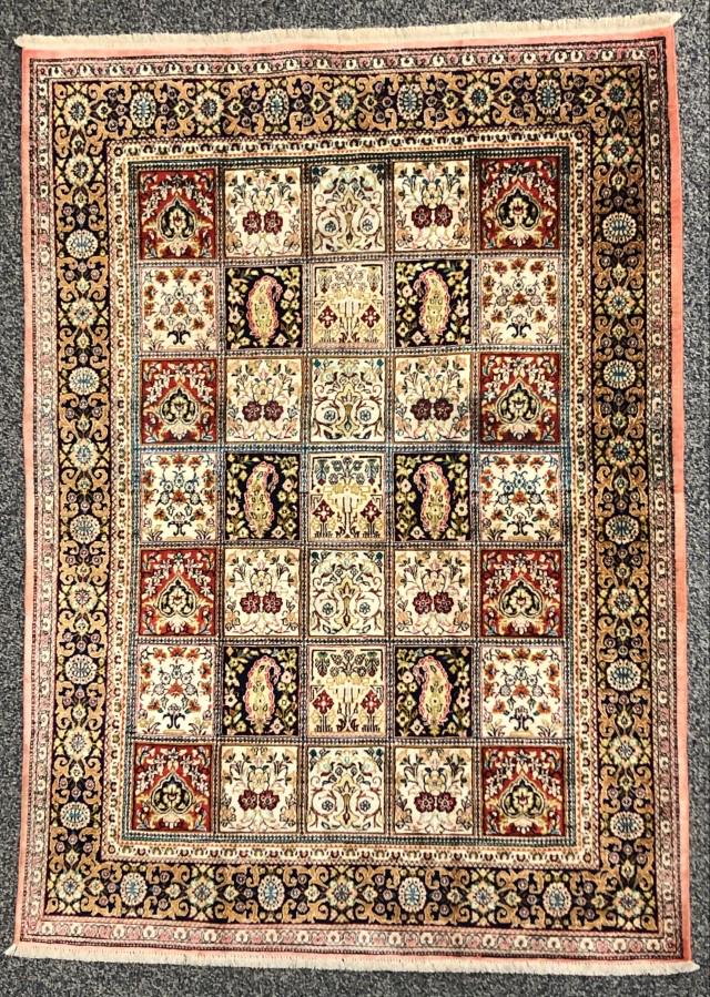 ORIENTAL SILK GARDEN DESIGN RUG, 4' 7" x 3' 4" (1 of 13)