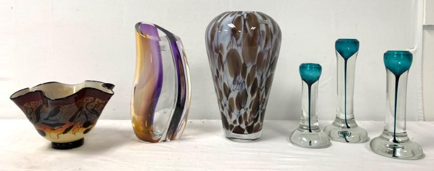 6 PIECES OF CONTEMPORARY ART GLASS (1 of 10)