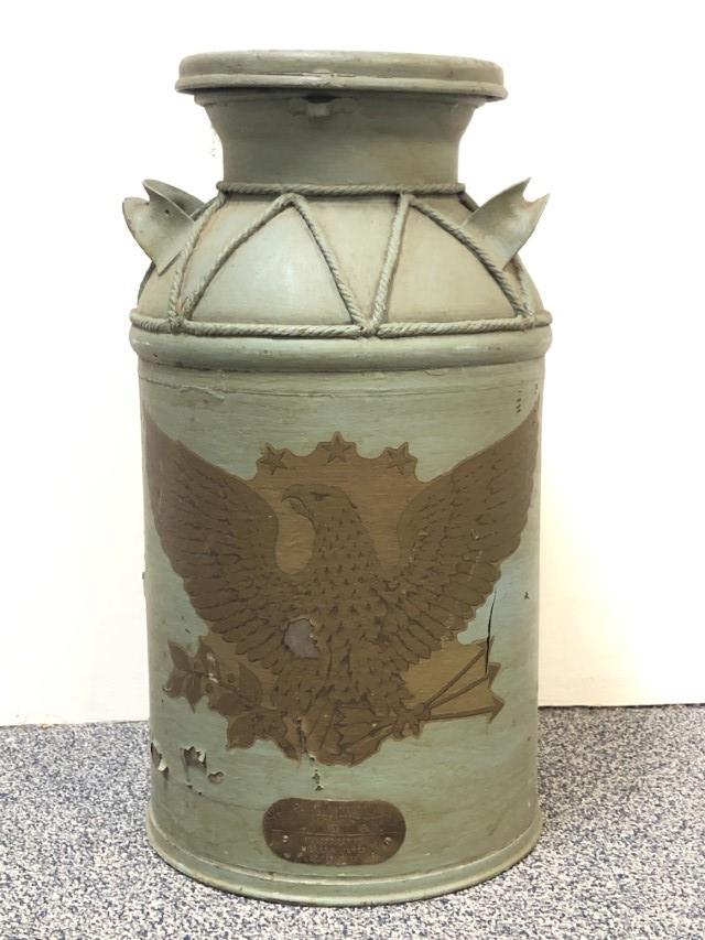 ANTIQUE P.J. SINCLAIR LARGE METAL MILK CONTAINER (1 of 10)