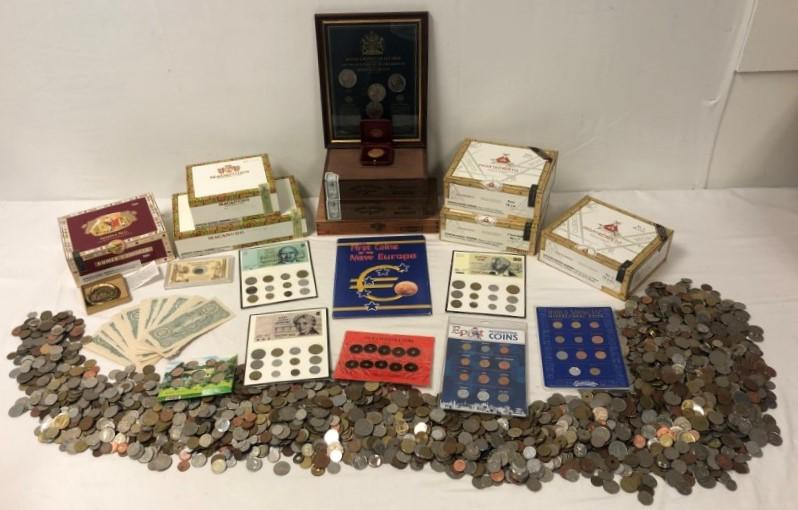 VERY LARGE FOREIGN COIN LOT PLUS JAPANESE CURRENCY (1 of 16)