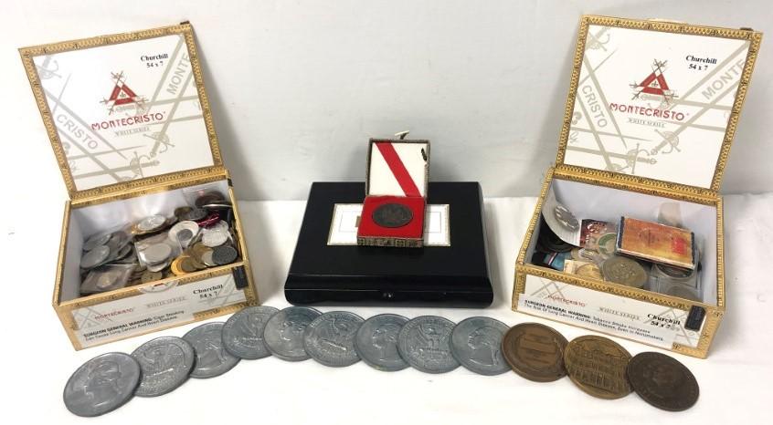 LOT OF MISCELLANEOUS COMMEMORATIVE COINS, ETC. (1 of 10)