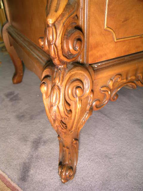 VINTAGE FRUITWOOD TALL CHEST W/ INLAY - 8
