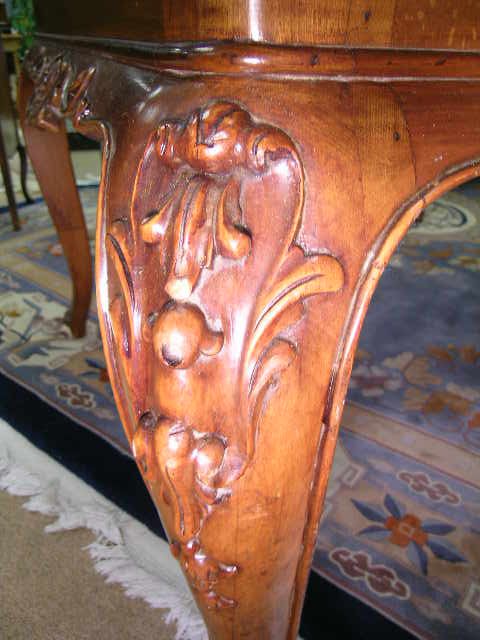 LARGE CARVED CONTINENTAL DINING TABLE - 4
