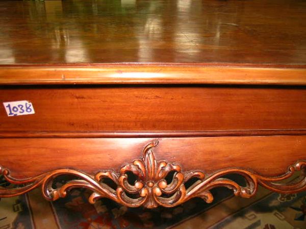 LARGE CARVED CONTINENTAL DINING TABLE - 5